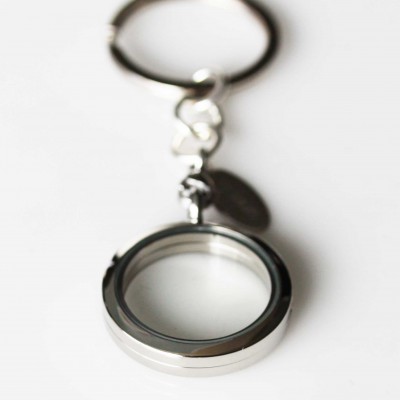 Round Locket Key Ring